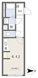 ルピナス十条 ワンルームの間取図画像