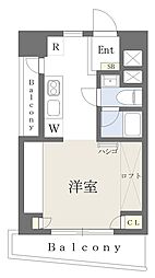 リレント白山 ワンルームの間取図画像