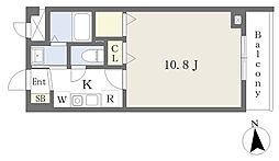 エレンシア 1Kの間取図画像