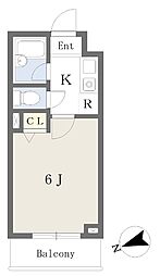 コーポ白山 1Kの間取図画像