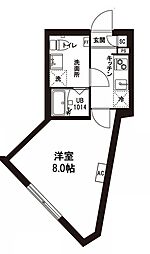 レピュア青砥レジデンス 5階1Kの間取り