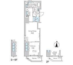 パークアクシス錦糸町ヴェール 1LDKの間取図画像