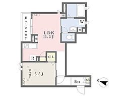 MaisondeGrace 1LDKの間取図画像
