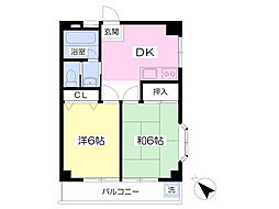 アンソレイユ 2DKの間取図画像