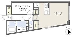 コンポジット用賀 ワンルームの間取図画像