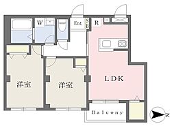 アルカディア恵比寿 2LDKの間取図画像