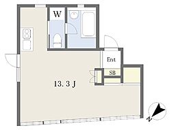 T-STYLE自由が丘 ワンルームの間取図画像