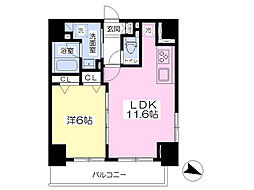 神泉フラッツ 1LDKの間取図画像