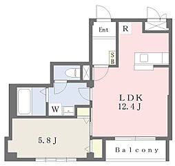 アルカディア恵比寿 1LDKの間取図画像