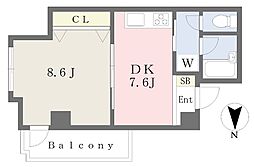 フォレストヒルズ南麻布 1DKの間取図画像