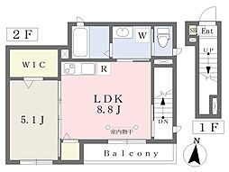 カサベルテ下目黒 1LDKの間取図画像