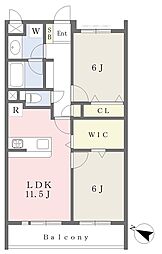エスペスーラ市野倉 2LDKの間取図画像
