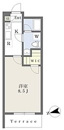 VERDEGAKUGEI-DAIGAKU 1Kの間取図画像