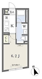 GLORIOSCELTO麻布十番 1Kの間取図画像