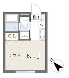 シュロス吉祥寺 2階ワンルームの間取り