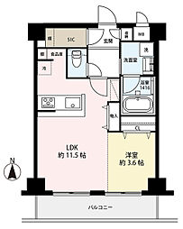 ESグリーンテラス ワンルームの間取図画像