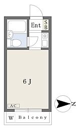 チェリー武蔵 ワンルームの間取図画像