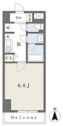 BUILDING龍翔 1Kの間取図画像