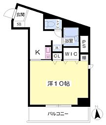 ハートピア三鷹 1Kの間取図画像