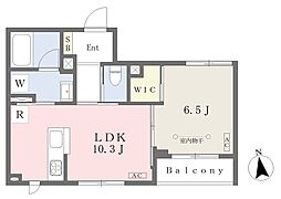 ベレオ美松 1LDKの間取図画像