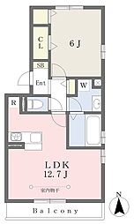 さくらW 1LDKの間取図画像