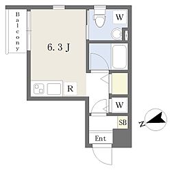 グランアセット武蔵小金井 ワンルームの間取図画像