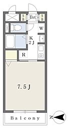 ロイヤルヒルズ 1Kの間取図画像