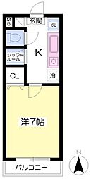 武蔵野ヒルズ 1Kの間取図画像