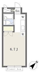 エステートピア相模台 ワンルームの間取図画像