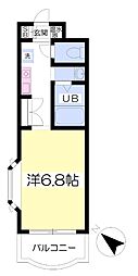 ヒルサイド柚木 ワンルームの間取図画像
