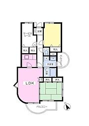 ピアチェーレめじろ台 2SLDKの間取図画像