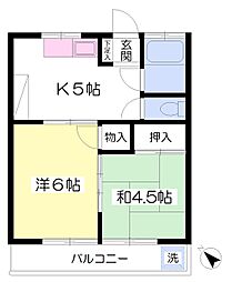 グリーンヒル 2Kの間取図画像