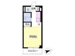 エステート北野 ワンルームの間取図画像