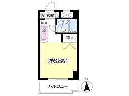 レスパス八王子 ワンルームの間取図画像