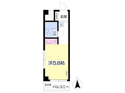 レスパス八王子 ワンルームの間取図画像