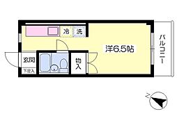 ぱびよん仲井 ワンルームの間取図画像