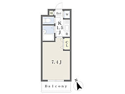 ミルトニアめじろ台2 1Kの間取図画像