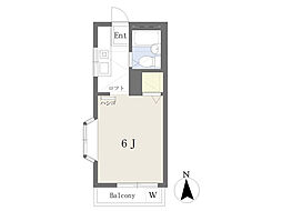 パストラル玉川 2階1Kの間取り