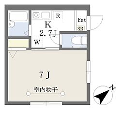ベルメゾン 1Kの間取図画像