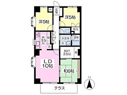 ティーコートけい 3LDKの間取図画像