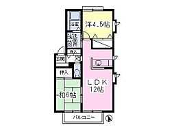 コートやはずC 2LDKの間取図画像