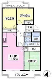 カサベルデ元木坂 3LDKの間取図画像