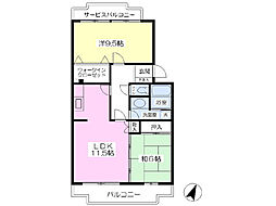 カサベルデ元木坂 2LDKの間取図画像