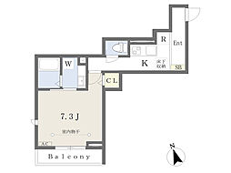 レジデンシアプラシデス 1Kの間取図画像