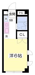 カーサアベニュー ワンルームの間取図画像