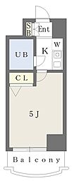 ドミールつつじヶ丘A棟 1Kの間取図画像