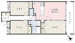 ヴィル清水が丘 3LDKの間取図画像