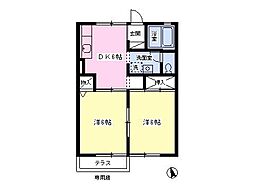 ディアコート2 2DKの間取図画像