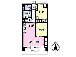 石和駅前ハイネス 2LDKの間取図画像