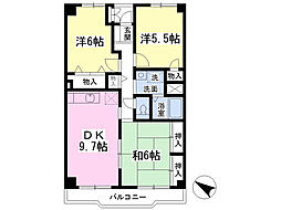ベルテ本郷 3DKの間取図画像